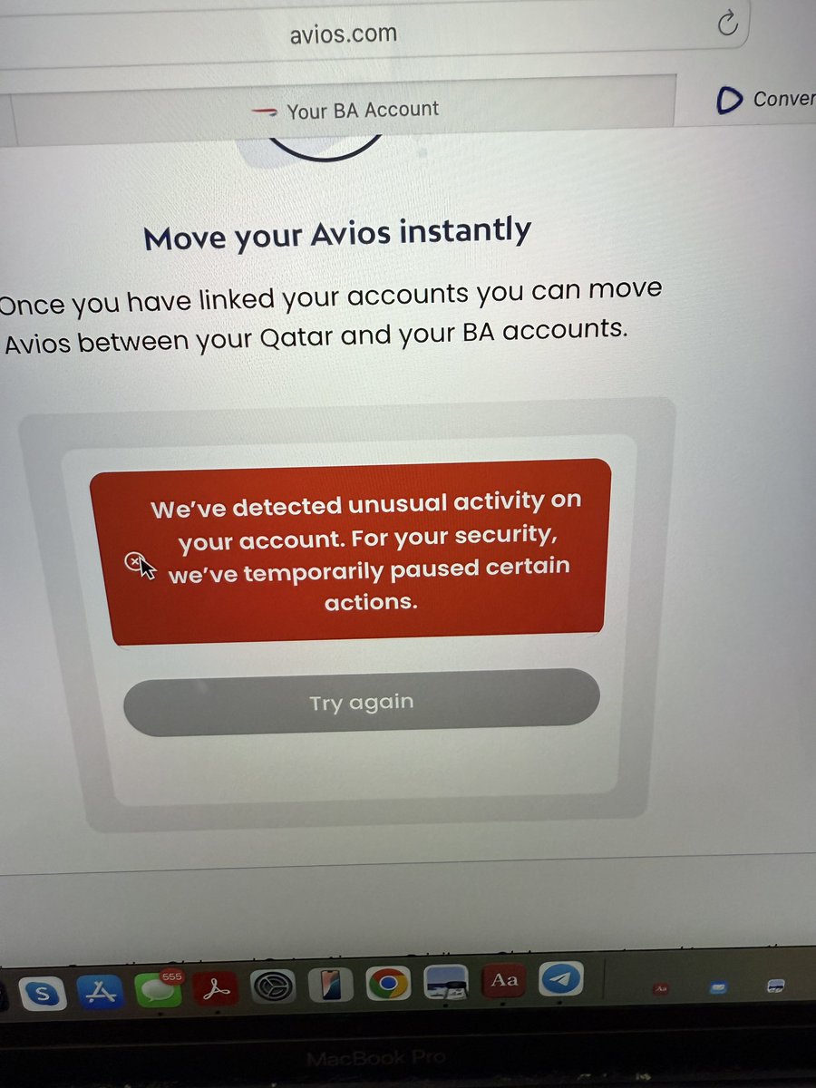 CleanBeautyAdvo's tweet photo. 🚨 @British_Airways has locked nearly 1 million points I transferred to book 5 Qatar biz seats.
I followed all the rules.
They promised “instant” transfers.
14 days later:
❌ Avios frozen
❌ Award space gone
❌ Zero accountability
cc: @ThePointsGuy @HeadForPoints @garyleff https://t.co/wqQrO16Ojf