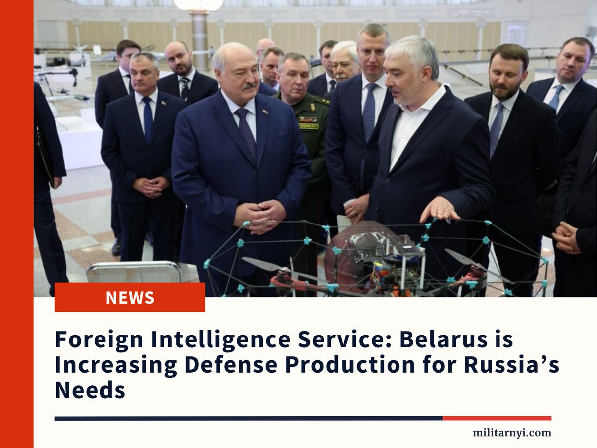 ❗ Belarus is accelerating the deployment of electronics and components used in Russian cruise missiles and drones.

The Foreign Intelligence Service shared this with @Militarnyi.

militarnyi.com/en/news/foreig…