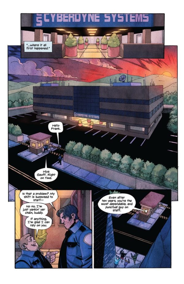 Declan Shalvey (@declanshalvey) on Twitter photo THE TERMINATOR #9 is out tomorrow.
The penultimate issue of our series, where humanity makes a last desperate attempt to stop Skynet from launching. <a href="/JoeMulv/">Joe Mulvey</a> brings some serious heat on art, with even hotter <a href="/TheMarvelousMrC/">Colin Craker</a> colours.
Don't miss it!
From <a href="/DynamiteComics/">DynamiteComics</a> THE TERMINATOR #9 is out tomorrow.
The penultimate issue of our series, where humanity makes a last desperate attempt to stop Skynet from launching. <a href="/JoeMulv/">Joe Mulvey</a> brings some serious heat on art, with even hotter <a href="/TheMarvelousMrC/">Colin Craker</a> colours.
Don't miss it!
From <a href="/DynamiteComics/">DynamiteComics</a>