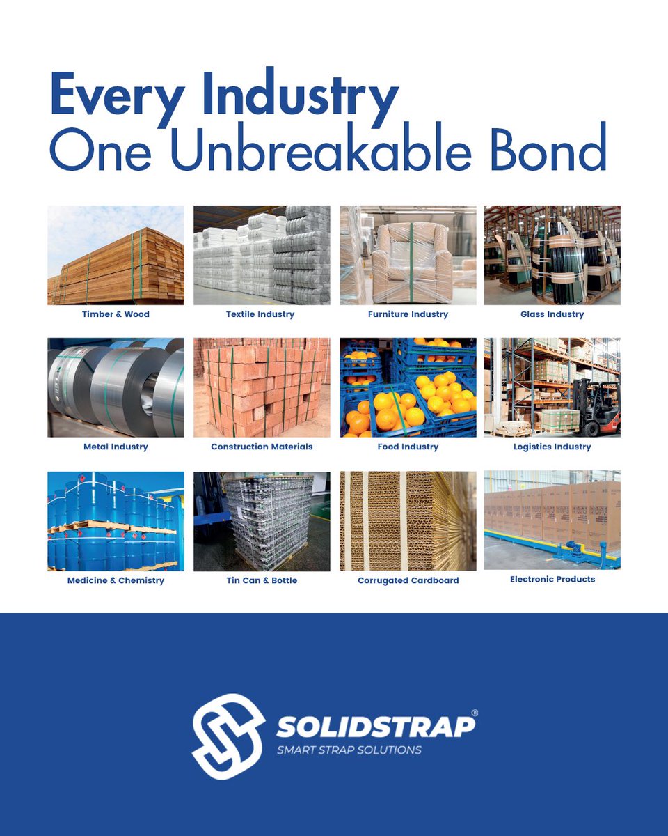 solidstrap's tweet image. Farklı Sektörler, Tek Güçlü Bağ📦
Ağır metallerden hassas cam ürünlere kadar — Solidstrap her sektöre uyum sağlar, güvenle sabitler ve çözüm sunar.
🔗 Akıllı. Güçlü. Güvenilir.

#Solidstrap #StrappingSolutions #IndustrialStrength #SmartStrap #SecureEveryLoad