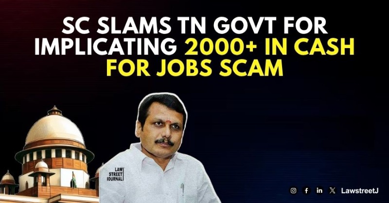 LawstreetJ's tweet photo. #SupremeCourt slams TN govt for implicating 2000+ accused in cash-for-#jobsscam, calls it a “complete fraud on judicial system”; hearing set for Wednesday.

Read full article here

@jhanaktweets @V_Senthilbalaji #FraudOnSystem #CashForJobsScam #CorruptionCase