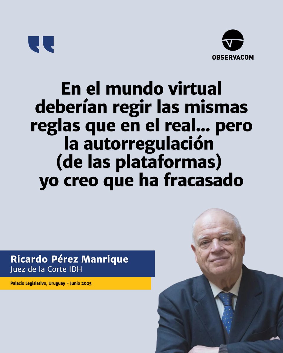 OBSERVACOM (@observacom) on Twitter photo 📍 El juez de la Corte Interamericana de Derechos Humanos <a href="/CorteIDH/">Corte Interamericana de Derechos Humanos</a>, Ricardo Pérez Manrique, participó del ciclo “Gobernanza digital: hacia una nueva agenda legislativa”, en el Palacio Legislativo de Uruguay, con reflexiones sobre estándares interamericanos sobre libertad de 📍 El juez de la Corte Interamericana de Derechos Humanos <a href="/CorteIDH/">Corte Interamericana de Derechos Humanos</a>, Ricardo Pérez Manrique, participó del ciclo “Gobernanza digital: hacia una nueva agenda legislativa”, en el Palacio Legislativo de Uruguay, con reflexiones sobre estándares interamericanos sobre libertad de