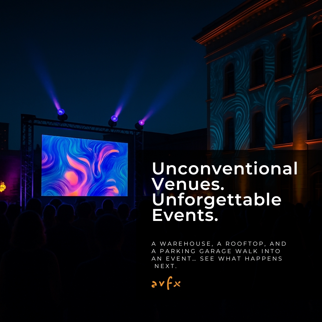 A warehouse, a rooftop, and a parking garage walk into an event…
Here’s what happens next. 🔗 hubs.ly/Q03vsHRj0
#EventProfs #EventProduction #AVFX #UnconventionalVenues