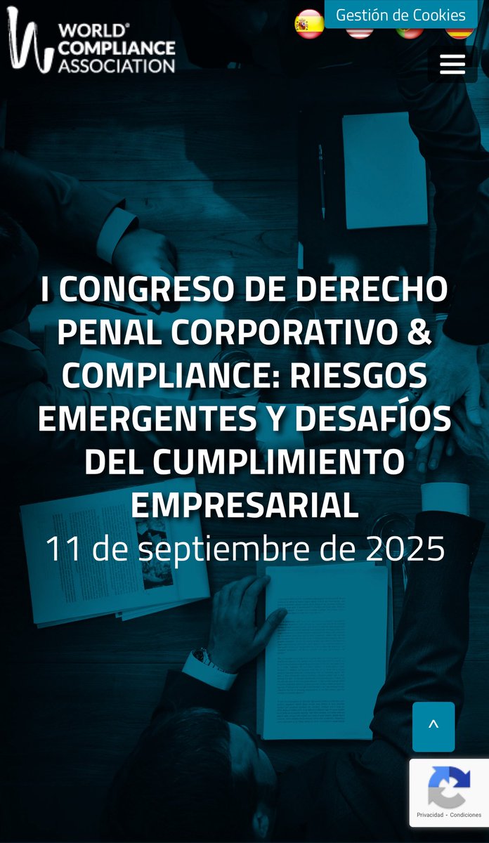 Muy complacido por participar en el I Congreso de Derecho penal corporativo &amp; compliance: Riesgos emergentes y desafíos del cumplimiento empresarial.

Información en:

eventocompliance.com/index_v3.php?i…