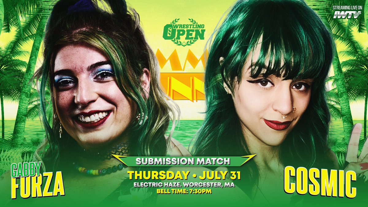 Wrestling Open (@wrestlingopen) on Twitter photo OFFICIAL: <a href="/Yescosmic1/">MagicalGirl Cosmic</a> said she would make her quit. <a href="/the_gnomie/">Gabby Forza</a> said go ahead and try!
It’s a SUBMISSION MATCH at Night Two of Summer Stunner!
Thursday in Worcester.
#WrestlingOpen OFFICIAL: <a href="/Yescosmic1/">MagicalGirl Cosmic</a> said she would make her quit. <a href="/the_gnomie/">Gabby Forza</a> said go ahead and try!
It’s a SUBMISSION MATCH at Night Two of Summer Stunner!
Thursday in Worcester.
#WrestlingOpen