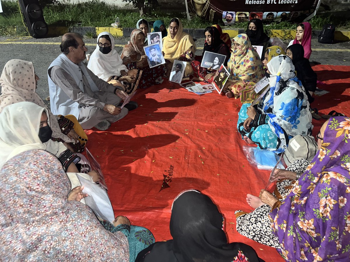 BNP’s Sajid Tareen visits the Islamabad sit-in on its 14th day.