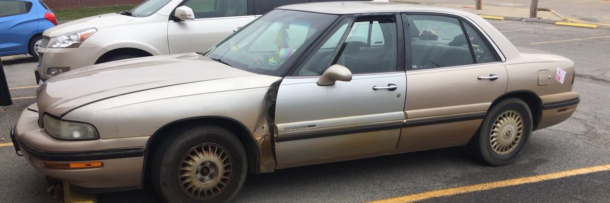 WindmillerGary's tweet photo. The a/c don’t work,  
two windows don’t roll down, and the suspension is shot. Still it’s prolly the nicest car I ever had. https://t.co/uod22IuZGU