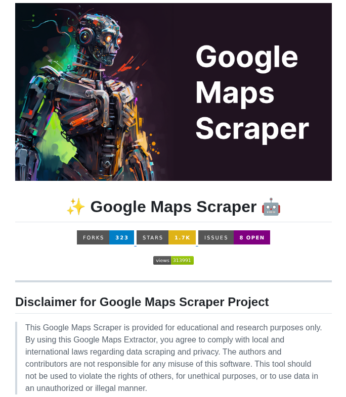 tom_doerr's tweet image. scrapes business info from Google Maps to CSV
