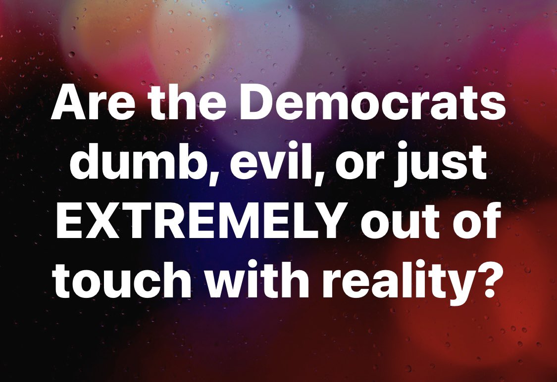 Are democrats dumb, evil, or out of touch?