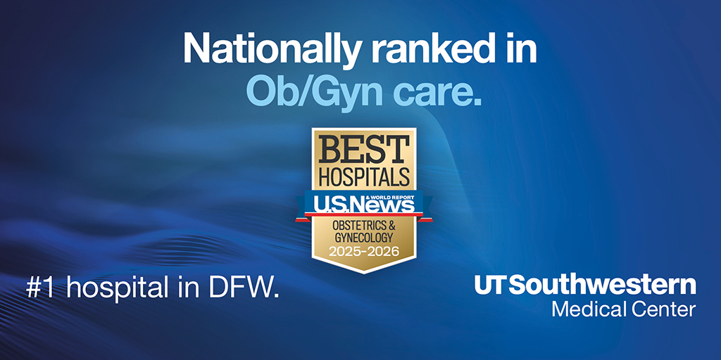 UTSW_ObGyn (@utsw_obgyn) on Twitter photo UT Southwestern is proud to be ranked by <a href="/usnews/">U.S. News & World Report</a> as the No. 1 hospital in DFW for the ninth straight year, as well as one of the nation’s top centers for obstetric and gynecologic care. UT Southwestern is proud to be ranked by <a href="/usnews/">U.S. News & World Report</a> as the No. 1 hospital in DFW for the ninth straight year, as well as one of the nation’s top centers for obstetric and gynecologic care.