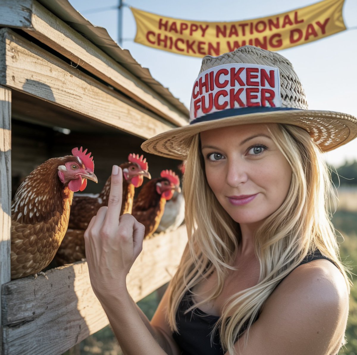 Happy National Chicken Wing Day...
About a month ago...
I was really going at it with some Karen's and Soy Boys...
I was Magat, Uneducated, blah blah...
And one F@ggg*t called me a Chicken Fucker...
Well...this was new to me...and I died laughing...
And then it started to grow on