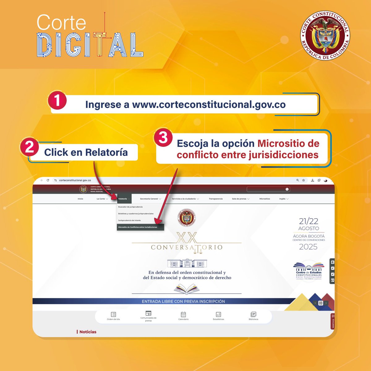 CConstitucional's tweet image. #CorteDigital | ¡Tenemos buenas noticias! Conozca aquí ➡️ corteconstitucional.gov.co/micrositio-cju el micrositio web especializado en conflictos entre jurisdicciones de la Corte Constitucional.