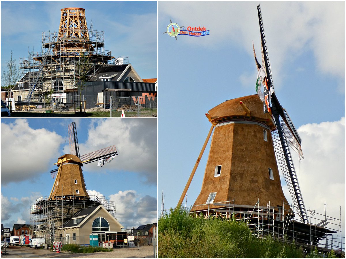 #molen #Den_Helder in 2 maanden #tijd van 'gaat er op lijken' naar 'bijna klaar' - #Helderse_molens #Houtzaagmolen #De_Goede_Verwachting dankzij de inzet van #Molenstichting_De_Onderneming