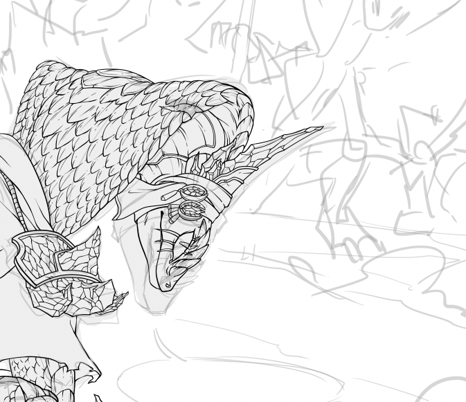 Finished this piece—full reveal tomorrow! 😉 Meanwhile, enjoy this WIP sneak peek of a commission for our dare I say it... friend!  💕 #ArtPreview