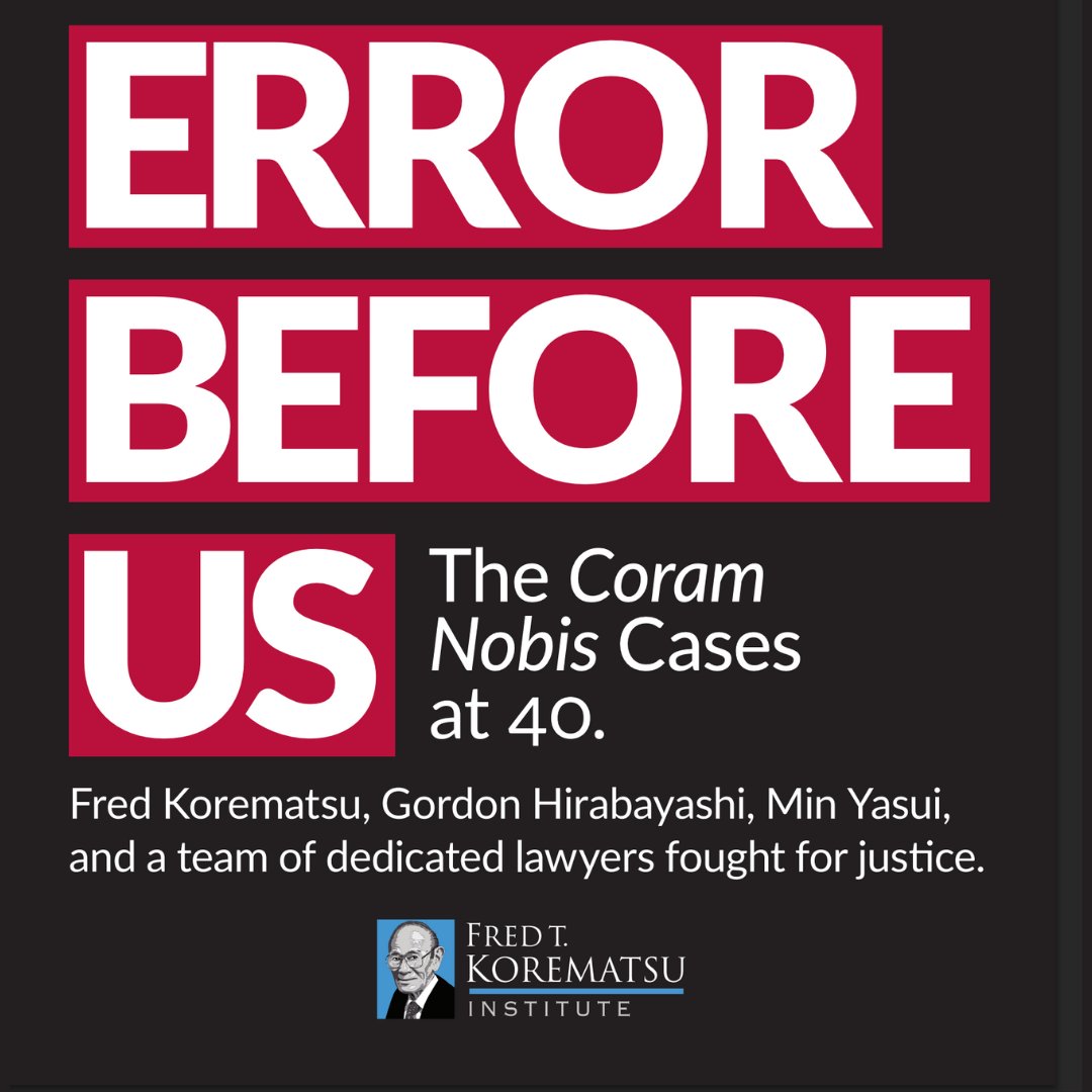In honor of the 80th anniversary of the Korematsu v. US case on 12/18/24, KI was pleased to publicly debut “Error Before Us: The Coram Nobis Cases,” a doc produced in honor of the cases of Fred Korematsu, Minoru Yasui, &amp; Gordon Hirabayashi. Watch: tinyurl.com/b65cdzwr