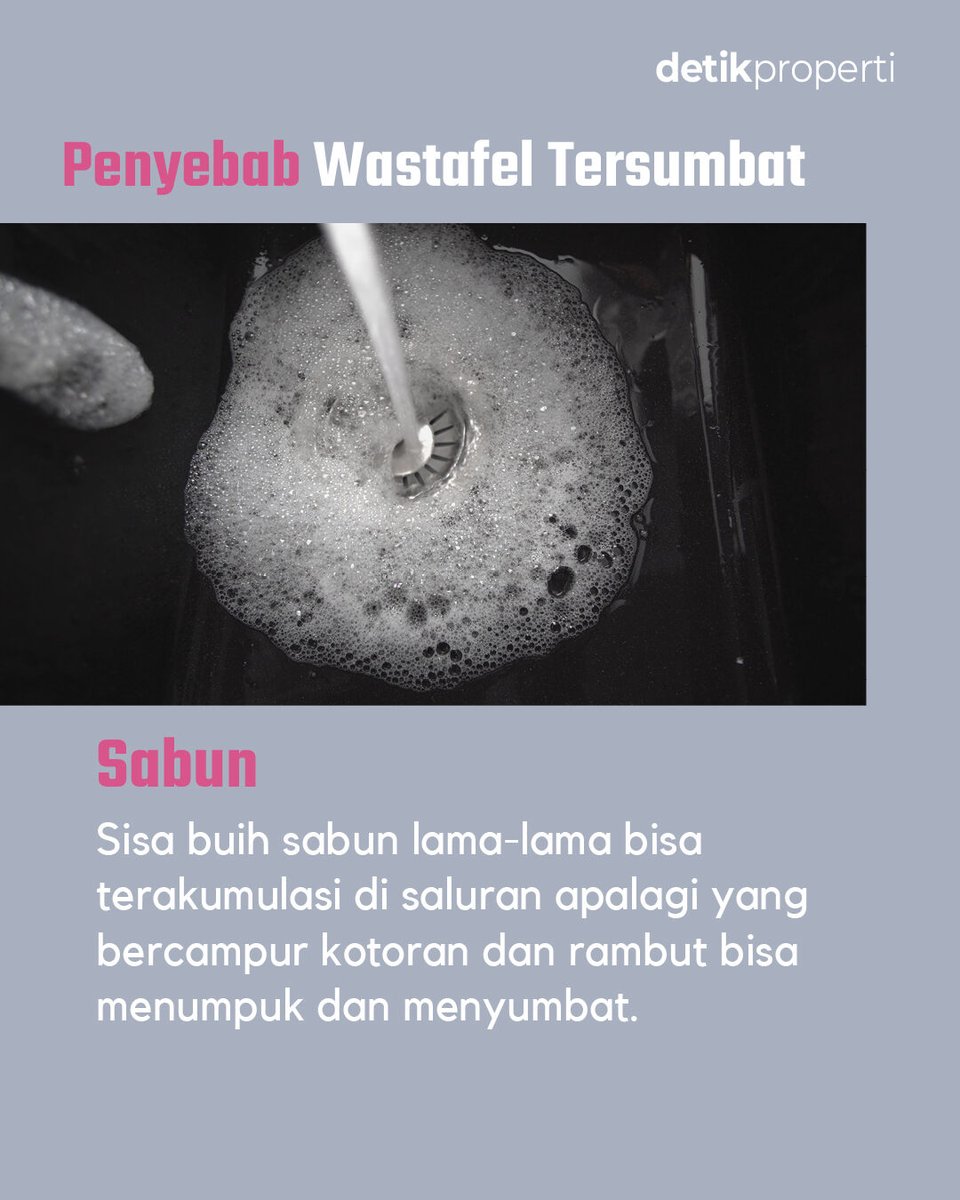 detik_properti's tweet image. Wastafel nggenang pas lagi cuci-cuci? 😩 Bisa jadi itu tanda salurannya mampet, bestie!⁣
⁣
Biar gak panik tiap kali cuci tangan airnya kayak kolam renang mini, yuk cari tahu penyebab dan cara ngatasinnya pada visual berikut! 🕳🚿⁣
⁣
#detikproperti #Wastafel #Mampet #Tips