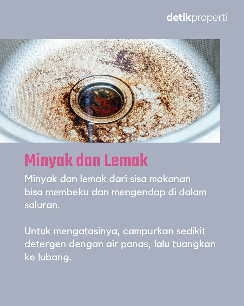 detik_properti's tweet image. Biasanya sih gara-gara kotoran numpuk di pipa, jadi air susah ngalir.⁣
⁣⁣
#detikproperti #Wastafel #Mampet #Tips