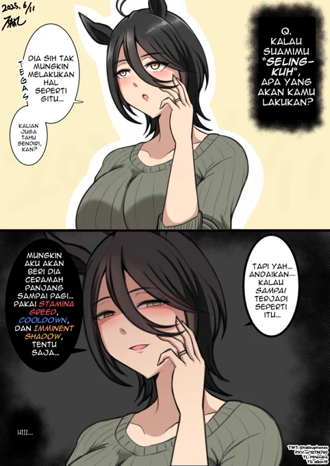 【嫁カフェ】 血に飢えた猟犬のように…ね♥
インドネシア語翻訳:@MarcellHendra

#ウマ娘 #マンハッタンカフェ #ウマ娘英訳 #ウマ娘インドネシア語翻訳 #umamusume #UmaTranslations 