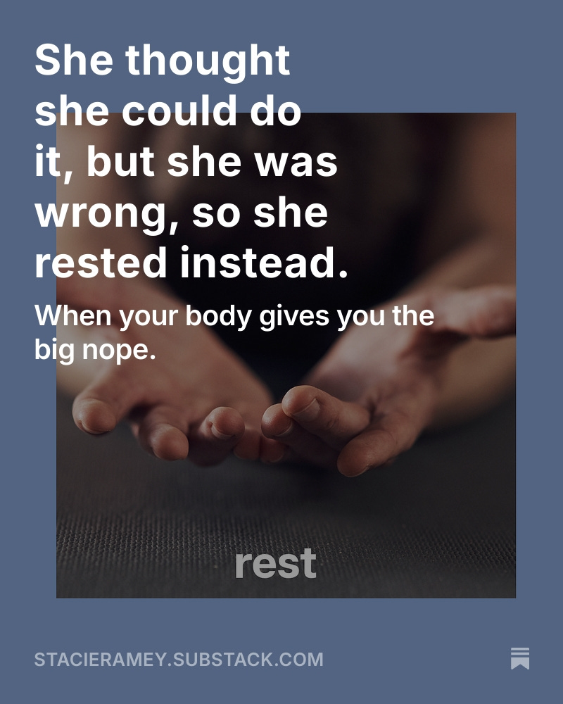 Sometimes you've got to stop creating and simply rest. stacieramey.substack.com/p/she-thought-…