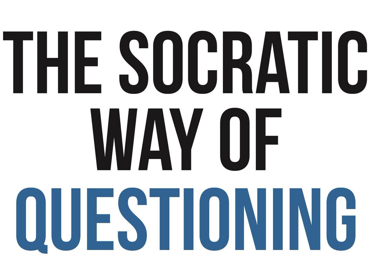 للممارسين الصحييّن المهتمين بالصحة النفسية: 

شرح مبسّط وعملي لطريقة السؤال السقراطي - Socratic Questioning وهي أداة قوية في العلاج النفسي

تستخدم ست فئات لمساعدة المرضى على فحص معتقداتهم وتحديها، مما يؤدي إلى رؤية أعمق. 

1/6: التوضيح  
ساعد المرضى على استكشاف أفكارهم التلقائية