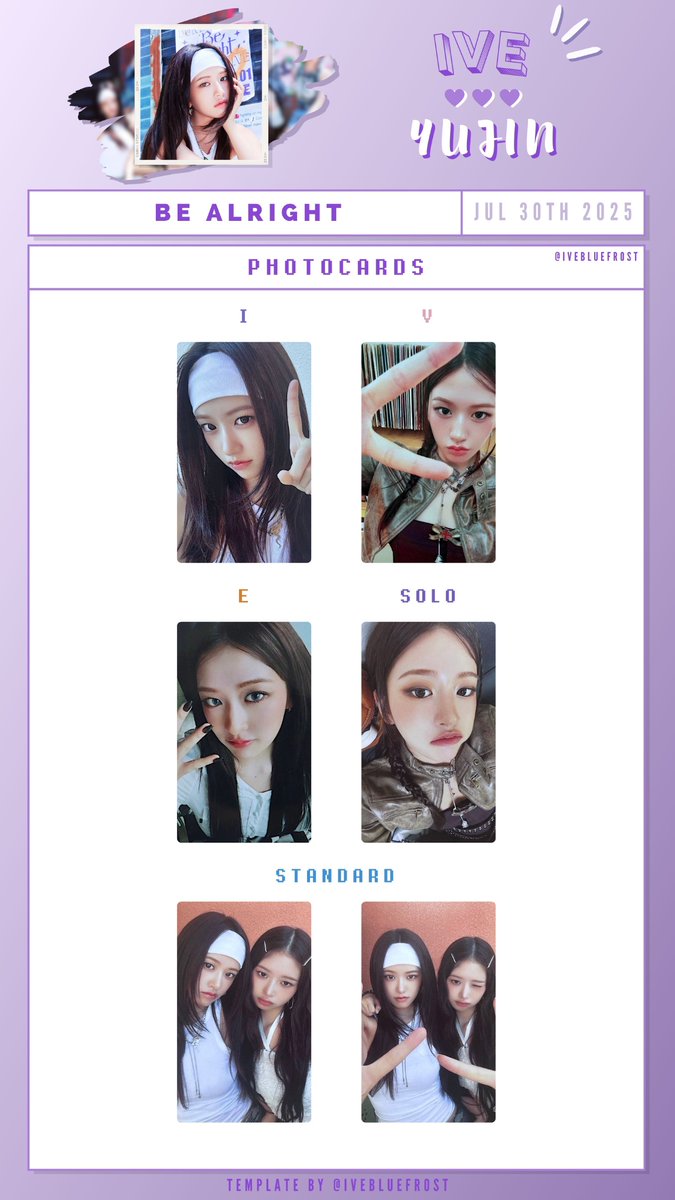 ivebluefrost's tweet photo. ive be alright an yujin gaeul rei be alright pc photocard template

아이브 안유진 가을 레이 포카 포토카드 리스트

please do not crop out the @!

#ive #아이브 https://t.co/x83N52HONa