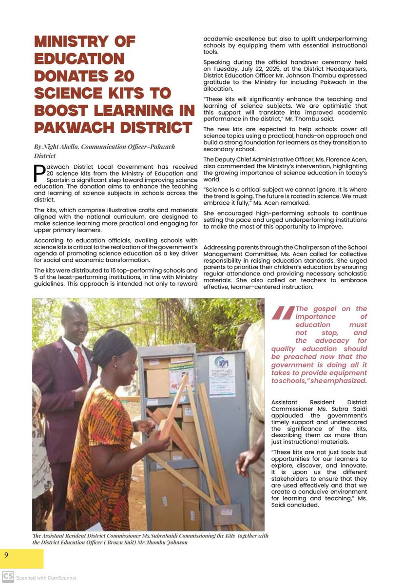 Pakwach District Local Government (@pdlgug) on Twitter photo Science teaching strengthened in Pakwach District <a href="/Educ_SportsUg/">Ministry of Education and Sports - Uganda</a> Science teaching strengthened in Pakwach District <a href="/Educ_SportsUg/">Ministry of Education and Sports - Uganda</a>