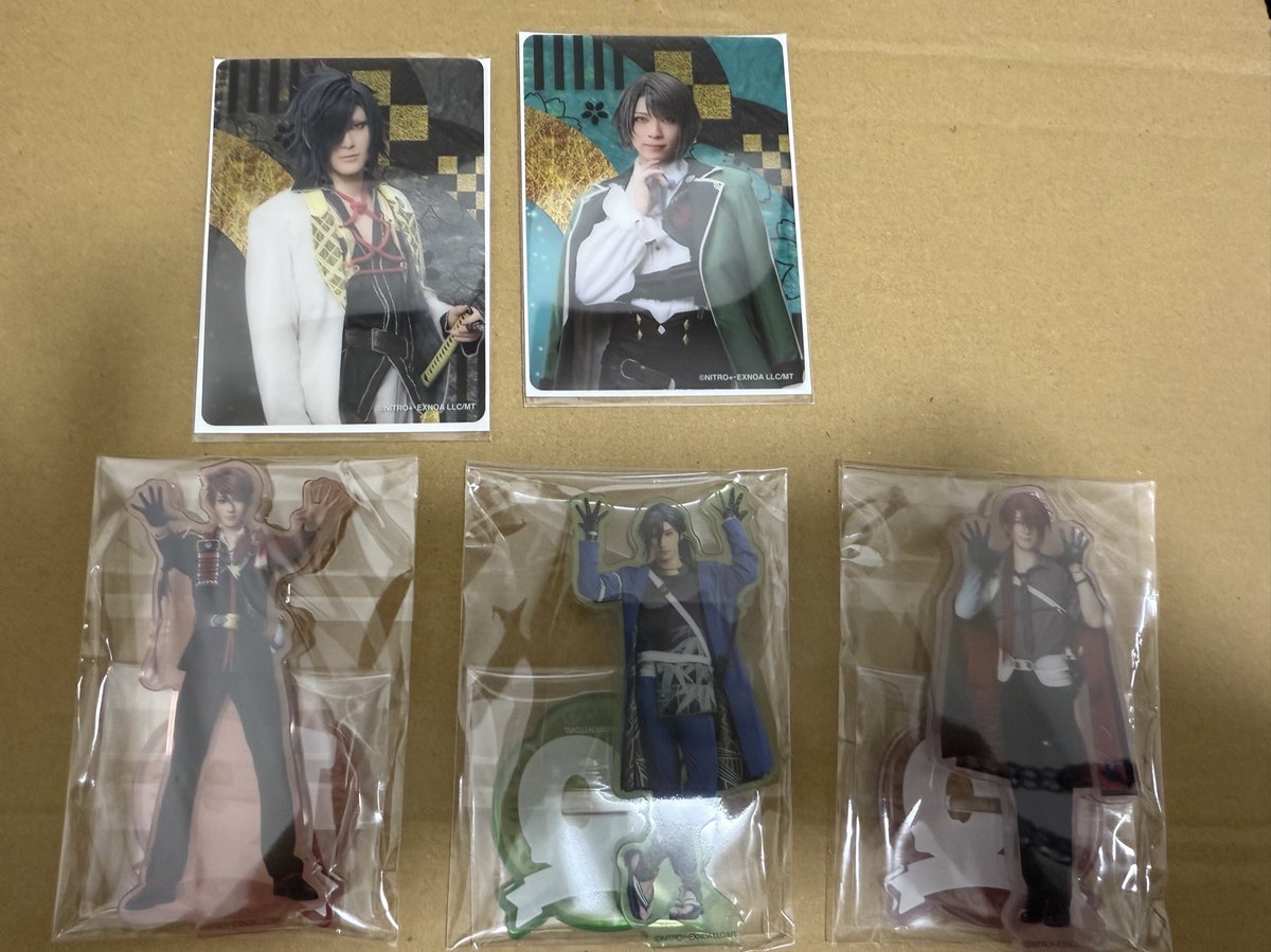 oboro_dukuyo's tweet photo. 【交換】刀ミュ　ミュージカル刀剣乱舞　とうらぶ
（譲）
カード:松井、大典太
アクスタ:後家、大包平、笹貫

（求）同種:山姥切長義

※7/30現地・別日都内手渡し、郵送も可能です
※長義を含む場合のみ、同数山姥切国広も求めております https://t.co/gLKuyqH3bV