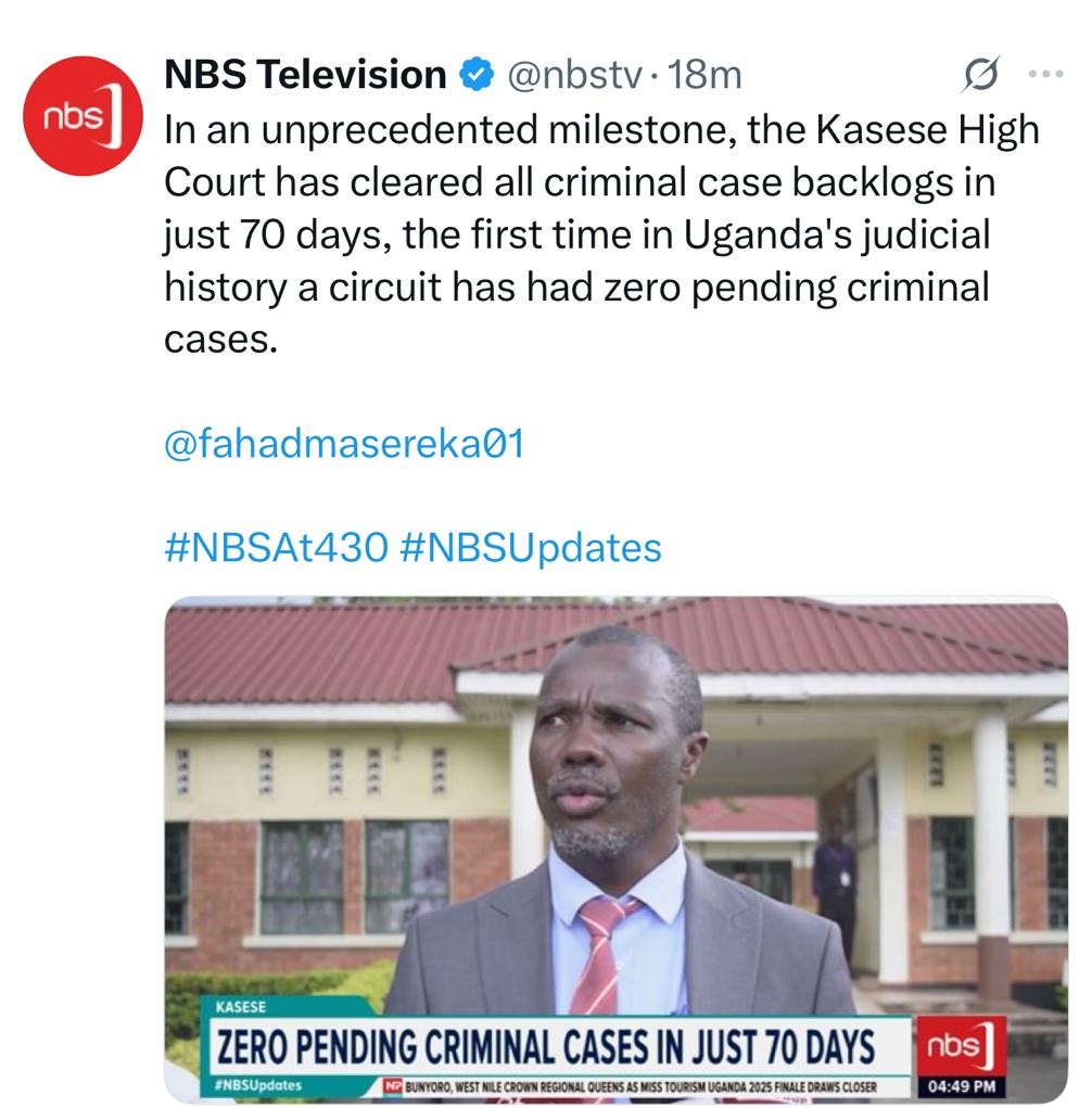 Eddie Nangulu (@eddienangulu) on Twitter photo MEMBERS' NOTICE: ZERO CASE BACKLOG RECORD- KASESE
#AccelerateJustice
#CriminalJusticeReform
Justice Lawrence Tweyanze <a href="/JudiciaryUG/">Judiciary Uganda</a> sets New unprecedented Criminal Case Record - 00 Pending Cases MEMBERS' NOTICE: ZERO CASE BACKLOG RECORD- KASESE
#AccelerateJustice
#CriminalJusticeReform
Justice Lawrence Tweyanze <a href="/JudiciaryUG/">Judiciary Uganda</a> sets New unprecedented Criminal Case Record - 00 Pending Cases