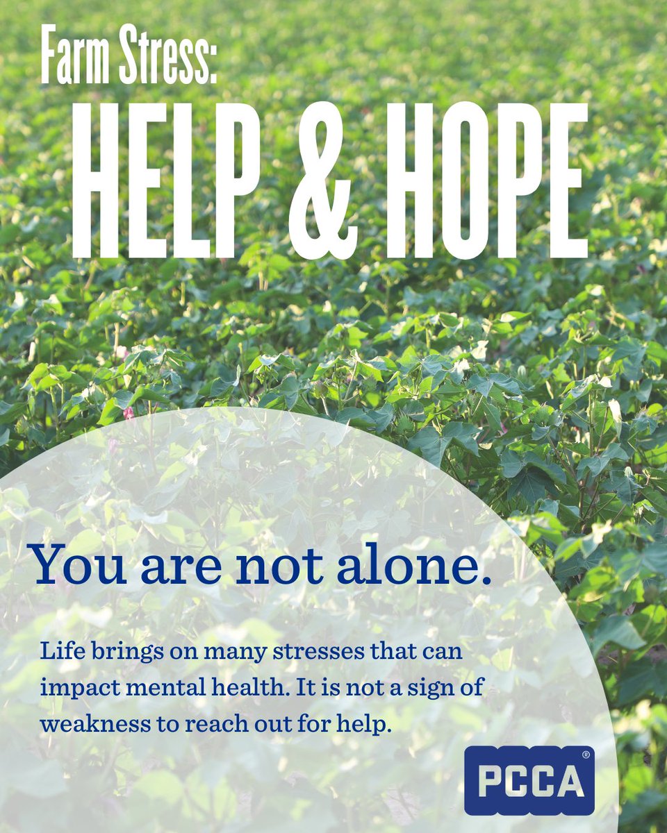 Life, especially a farming life, is full of stresses that have a significant impact on mental health.  Just know that you are not alone! It is not a sign of weakness to reach out for help. 
Visit pcca.com/farm-stress-he… for more information, support and resources.