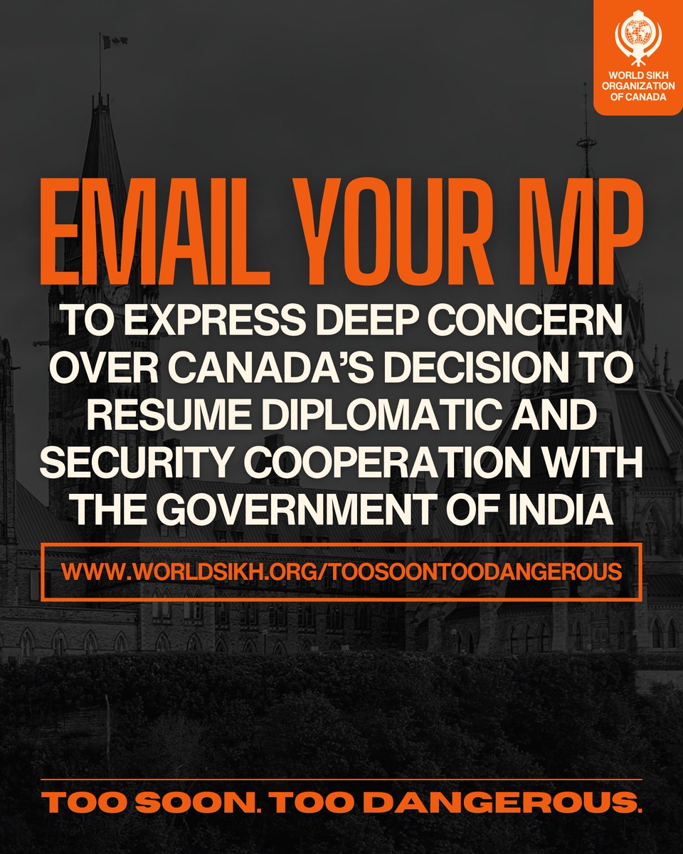 We have created an email template for you to write to your MP and demand accountability before re-engagement with India.

Canada must not resume diplomatic and security cooperation with India without justice for the murder of Bhai Hardeep Singh Nijjar, and a complete halt to
