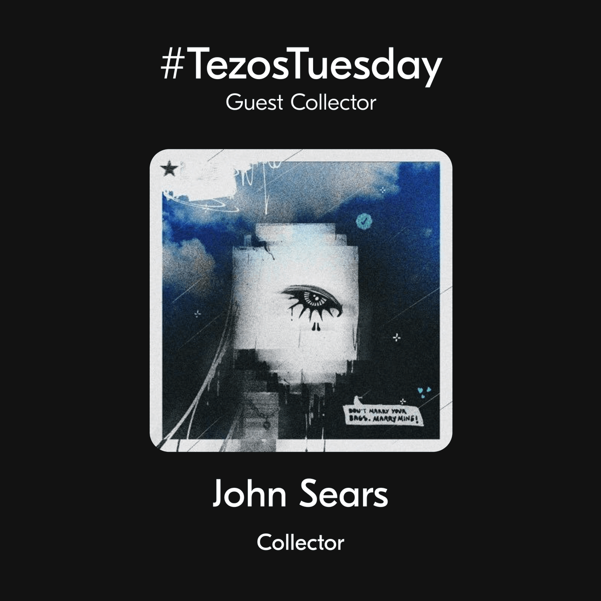 Tezos (@tezos) on Twitter photo Happy #TezosTuesday!
This week, <a href="/Jd1Sears/">John Sears</a> will collect 500 tez worth of art from the replies and through his own exploring 🔍 Share your work👇
John started collecting on Tezos 2 years ago and has built a curated collection featuring emerging and established artists. Happy #TezosTuesday!
This week, <a href="/Jd1Sears/">John Sears</a> will collect 500 tez worth of art from the replies and through his own exploring 🔍 Share your work👇
John started collecting on Tezos 2 years ago and has built a curated collection featuring emerging and established artists.