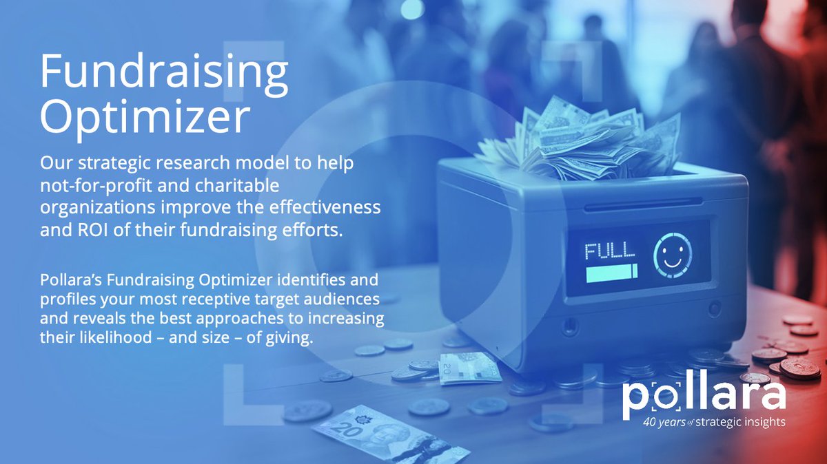 Pollara's tweet image. #FundraisingOptimizer is @Pollara's strategic research model to help #notforprofits and #charities improve the effectiveness and ROI of their #fundraising efforts.

For more info: pollara.com/fundraising-op…

#donate #donations #contribution #giving #charitablegiving #segmentation