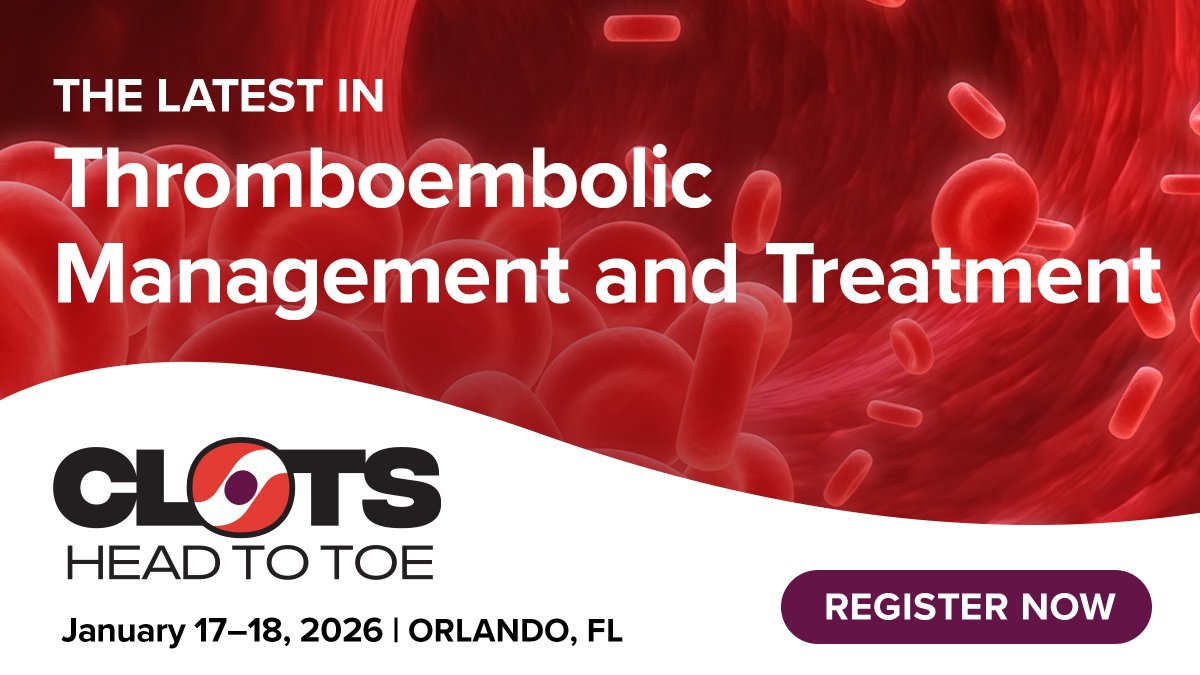 Staying ahead in thromboembolic management means staying current with evolving research and treatment protocols. Secure your spot at CLOTS: Head to Toe today! hubs.ly/Q03q9k890