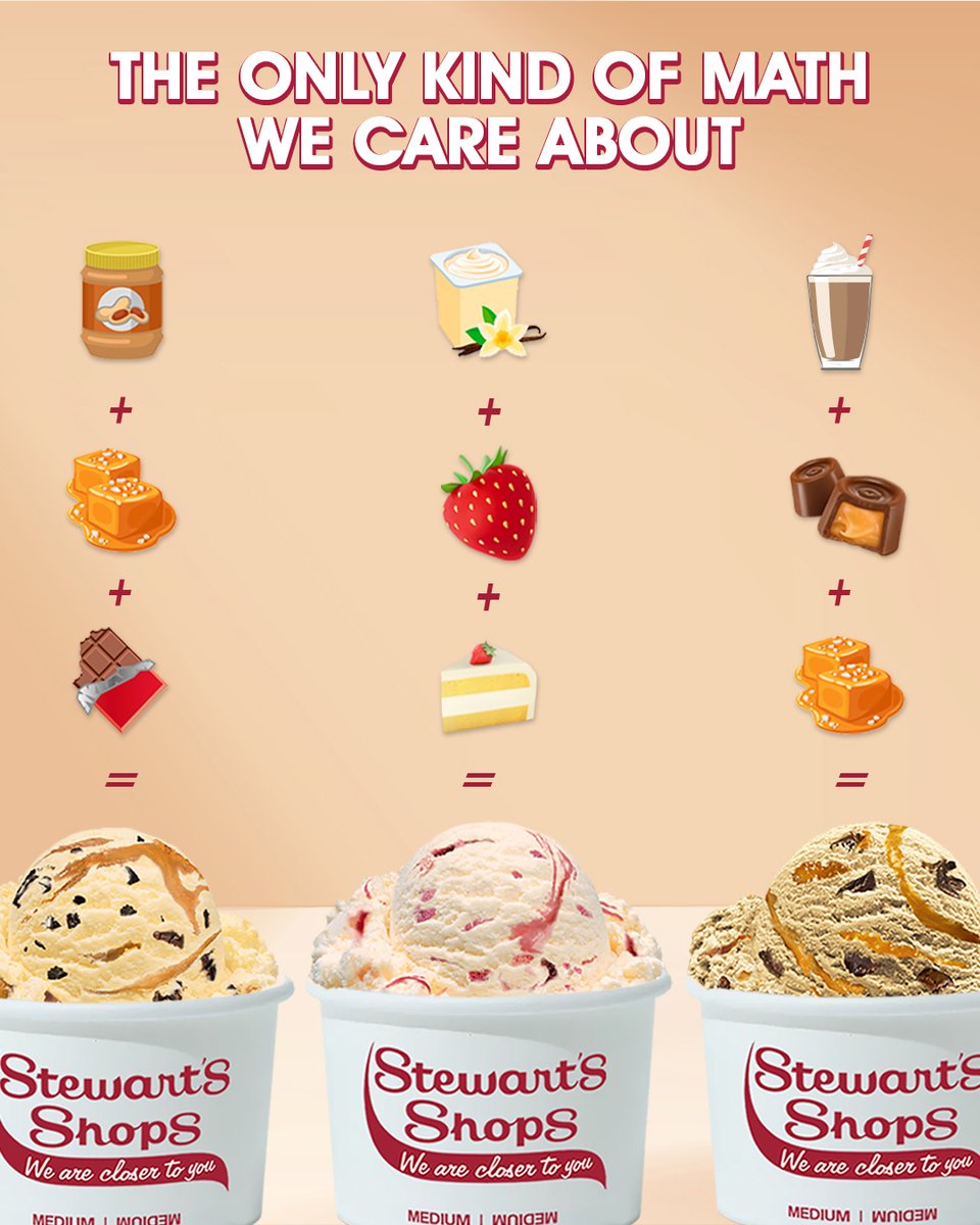 And they say math is hard 🤭 Solve all your worries today and try our seasonal flavors like Peanut Butter Caramel Chaos, Strawberry Shortcake, or Stargazer while they’re still here!