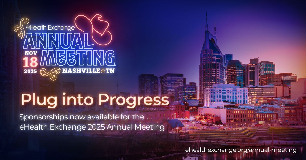 🚨 There’s still time to sponsor the 2025 eHealth Exchange Annual Meeting!

Connect with health IT leaders, plug into progress, and support the future of interoperability.

📍Nashville, TN | 🗓 November 18, 2025

🔗 Learn more: ehealthexchange.org/2025-annual-me…

#eHx25 #SponsorOpportunity