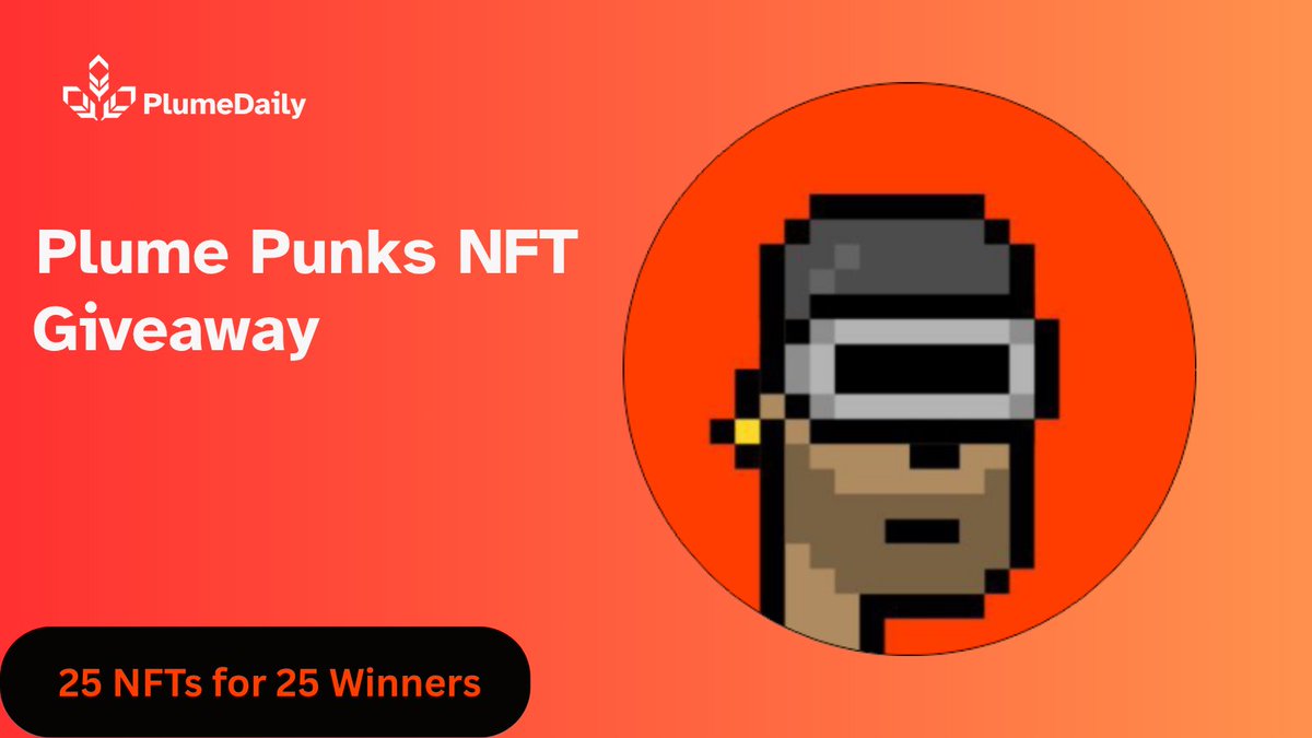 Plume Daily🪶 (@plumedaily) on Twitter photo PlumeDaily x <a href="/PlumePunks/">Plume Punks</a>
PlumePunks NFT on <a href="/plumenetwork/">Plume - RWAfi Chain</a> Giveaway
25 NFTs for 25 winners.
How to enter: ⬇️
▫️Follow <a href="/plumedaily/">Plume Daily🪶</a> and <a href="/PlumePunks/">Plume Punks</a>
▫️Like, and repost our pinned post
▫️Follow our Medium: medium.com/@plumedaily
▫️Comment your wallet address and tag a Goon
🤫Bonus PlumeDaily x <a href="/PlumePunks/">Plume Punks</a>
PlumePunks NFT on <a href="/plumenetwork/">Plume - RWAfi Chain</a> Giveaway
25 NFTs for 25 winners.
How to enter: ⬇️
▫️Follow <a href="/plumedaily/">Plume Daily🪶</a> and <a href="/PlumePunks/">Plume Punks</a>
▫️Like, and repost our pinned post
▫️Follow our Medium: medium.com/@plumedaily
▫️Comment your wallet address and tag a Goon
🤫Bonus