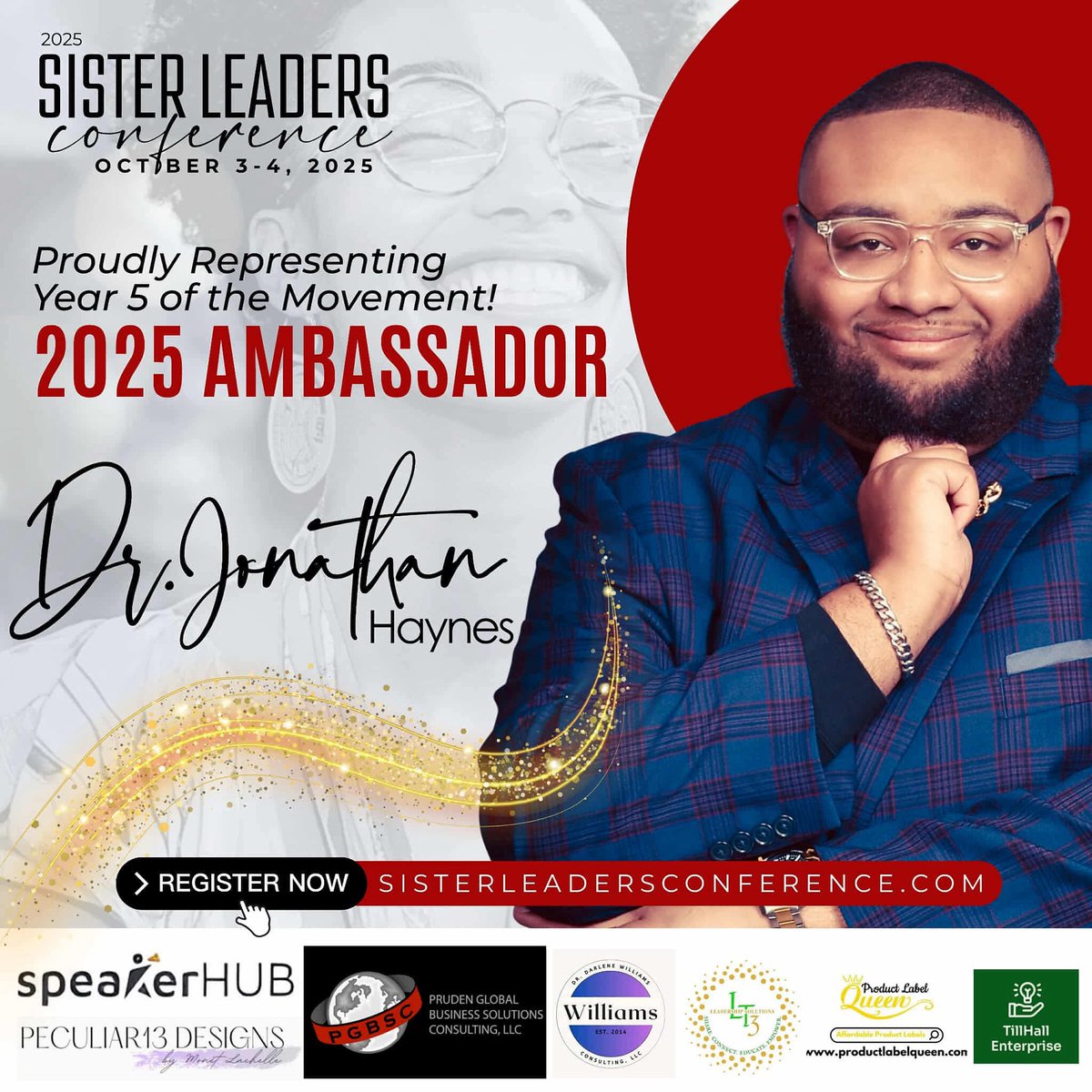JonLHaynes's tweet photo. I'm thrilled to share that I've been chosen as an Ambassador for the Sister Leaders Conference! 

There's still room for a few more dynamic and dedicated individuals to become part of our Ambassador Team. 

Join us at: https://t.co/inUCuJxk8m https://t.co/tCdDE9GO1o