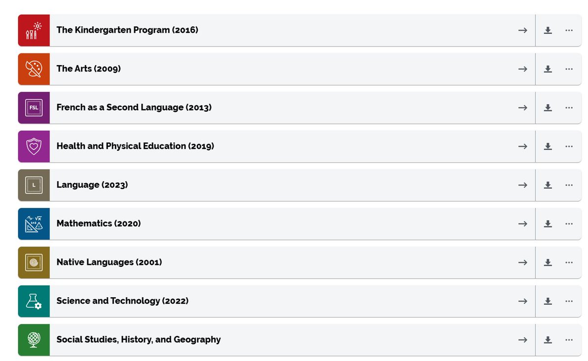 Bookmark Alert for Elementary School Educators:
dcp.edu.gov.on.ca/en/curriculum#…
A list of all curriculum guides.