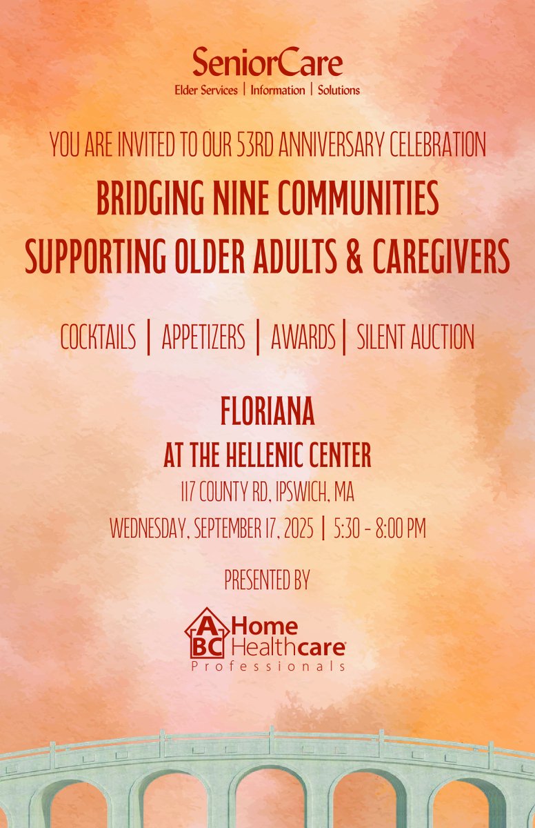 Join SeniorCare at our 53rd Anniversary Celebration on Wednesday, Sept 17, 2025, at Floriana at the Hellenic Center in Ipswich MA. Info:  secure.qgiv.com/for/2025annivc…
