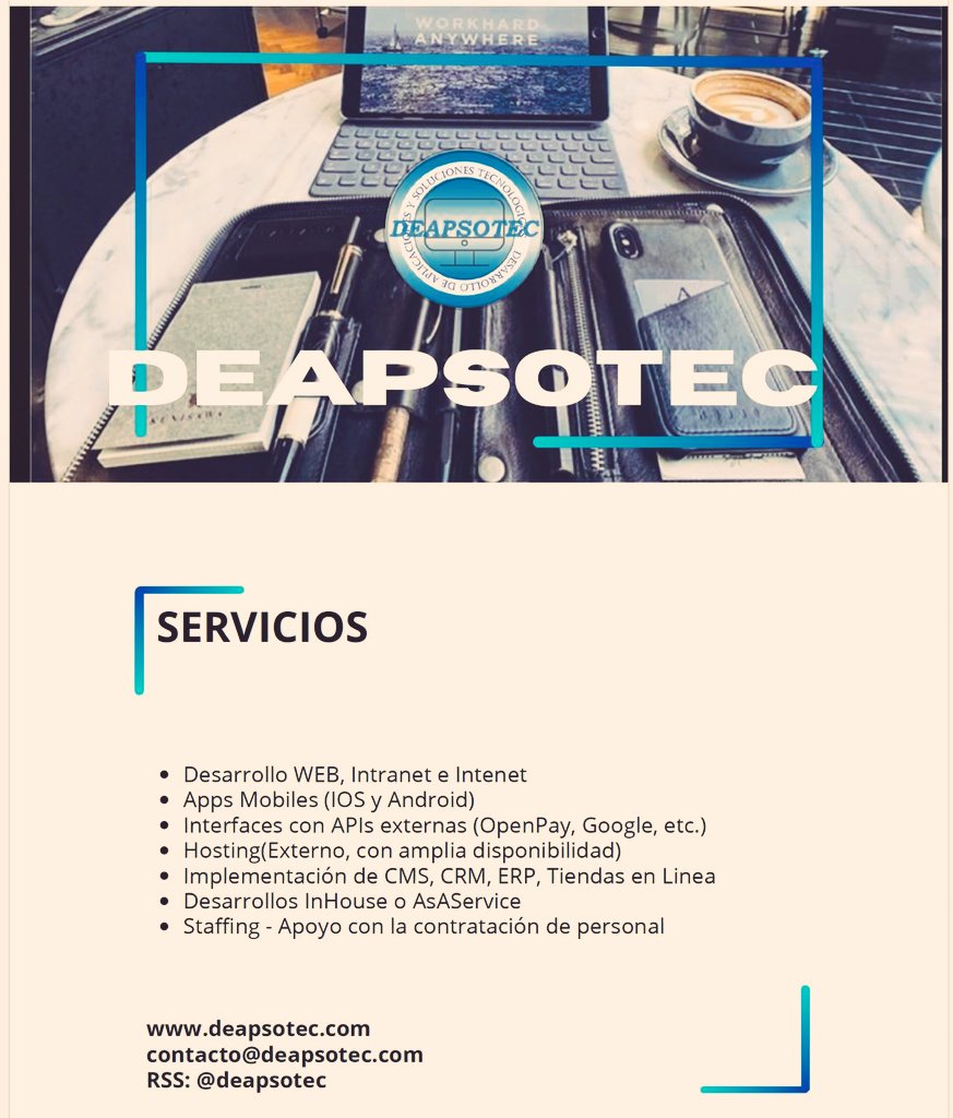 deapsotec's tweet photo. Martes #mexicoemprende #deapsotec #javafullstack #javacoffee  #iotsolutions #emprendedoresexitoso #seo #marketingdigital #tecnologiaycafe #cdmx_oficial #inteligenciaartificial #aplicacionesparatunegocio #PHPCommunity #SeguimosConTodo #bigdatatechnologies https://t.co/edfWH3mt8S