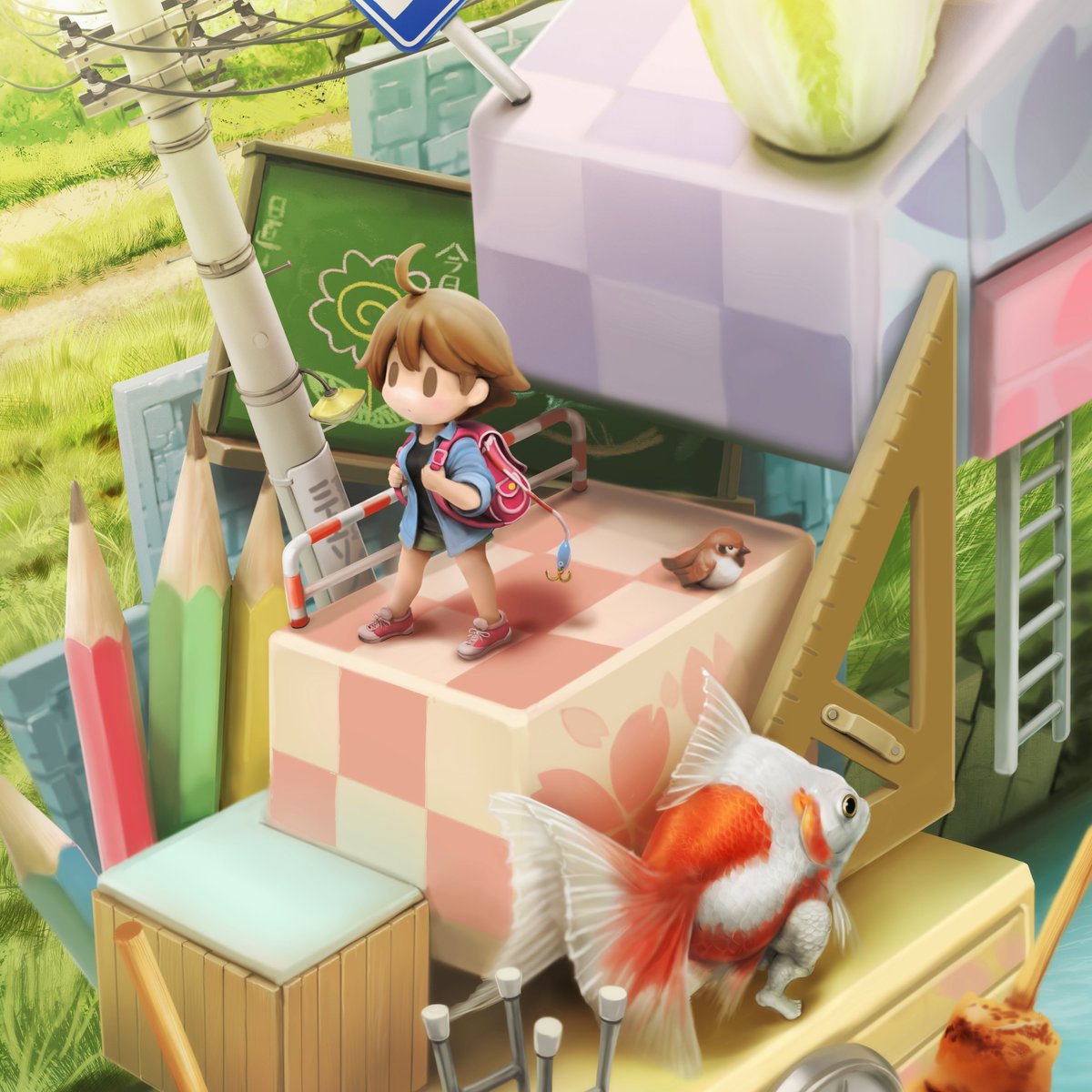 ファンアート　海腹川背