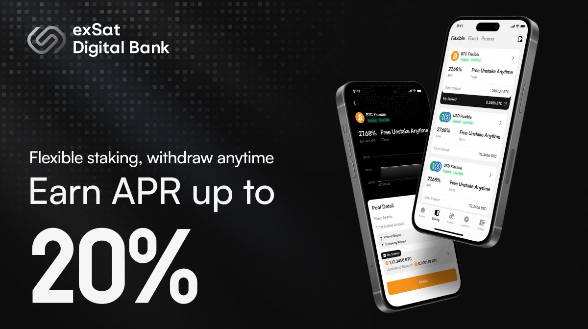 Webpasco's tweet image. exSat Digital Bank launched a 28-days $1M staking pool campaign with a promo fixed 20% APR. The pool got filled in less than 48h and rewards are being distributed in real-time based on blocks. Self-custody web3 banking is here. @exSatNetwork @Vaulta_
app.exsatbank.com/?referral=szwq…