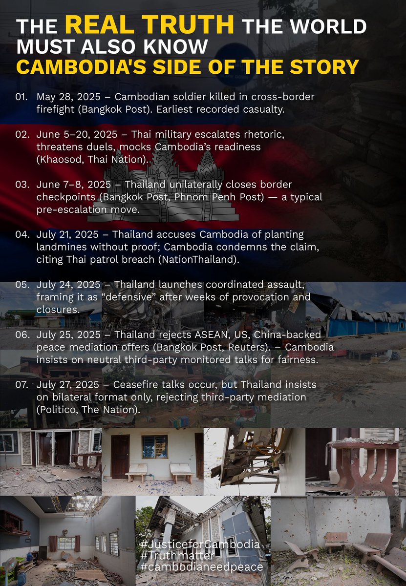 BUNTHENG436932's tweet photo. The real Truth The world must know
🇯🇵🇱🇦🇰🇷🇻🇳🇨🇳🇲🇾 language
#ExposeThailandLies
#TruthForCambodia
#cambodianeedpeace
#truthmatters
#therealtruth
#JusticeforCambodia https://t.co/hDJ0FsnKR1