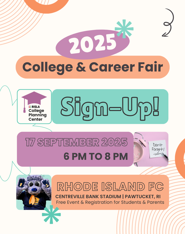 Rhode Island Department of Education (RIDE) (@ridepted) on Twitter photo Attention Rhode Island students! Wondering what’s next after high school? It’s never too early to start thinking about your future. Sign up for the annual <a href="/CPCRI/">RISLA COLLEGE PLANNING CENTER</a> College & Career Fair! Admission is free!
Register here --> strivefair.com/risla
#CollegeAndCareerReady 📚 Attention Rhode Island students! Wondering what’s next after high school? It’s never too early to start thinking about your future. Sign up for the annual <a href="/CPCRI/">RISLA COLLEGE PLANNING CENTER</a> College & Career Fair! Admission is free!
Register here --> strivefair.com/risla
#CollegeAndCareerReady 📚