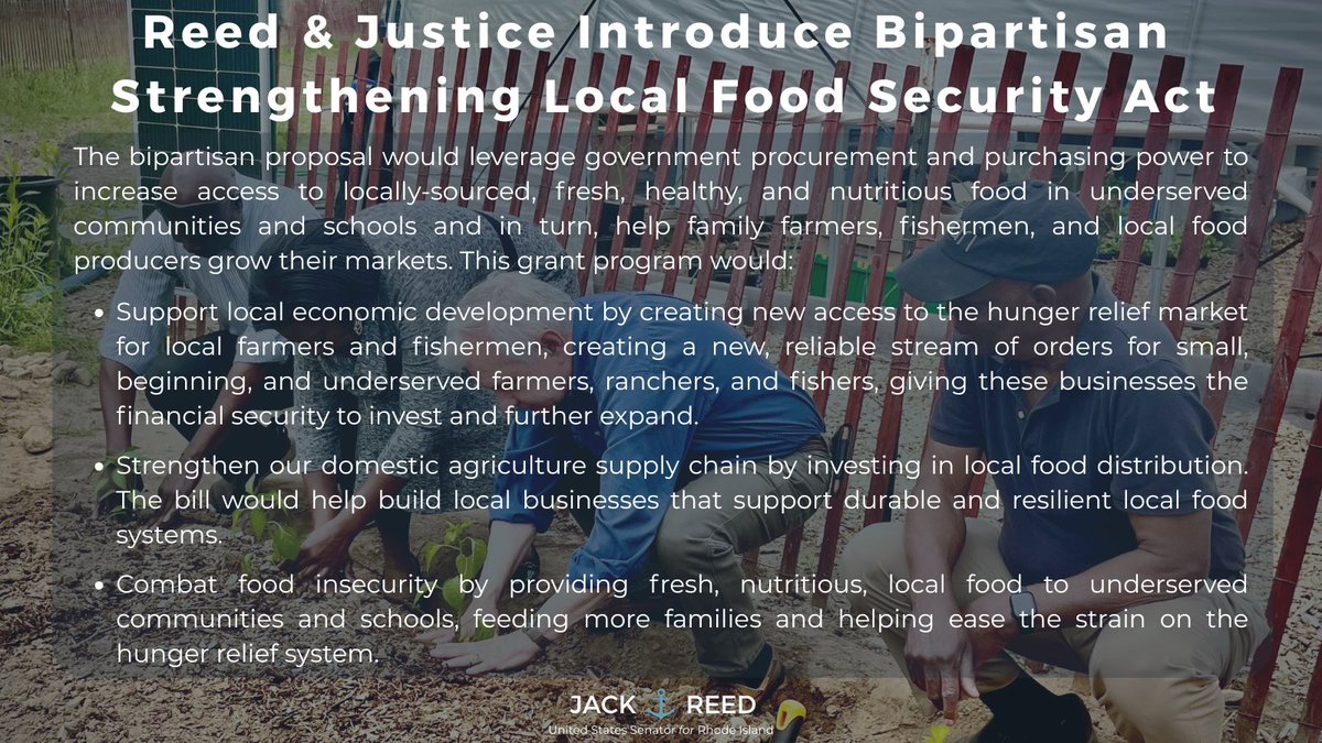 Senator Jack Reed (@senjackreed) on Twitter photo With food prices up & food banks seeing rising demand, we’ve got to enact bipartisan solutions. Teaming up w/ <a href="/JimJustice_WV/">Senator Jim Justice</a> to boost food security by planting seeds of economic development for local farmers & fishermen. With food prices up & food banks seeing rising demand, we’ve got to enact bipartisan solutions. Teaming up w/ <a href="/JimJustice_WV/">Senator Jim Justice</a> to boost food security by planting seeds of economic development for local farmers & fishermen.