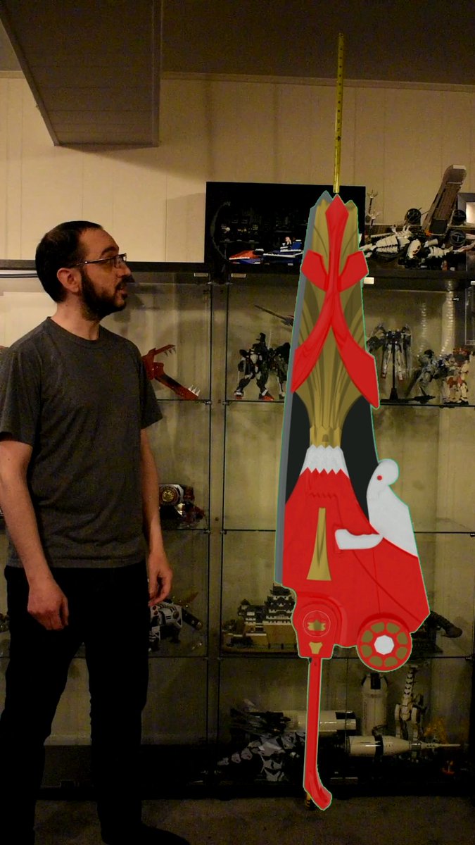 mirrored_line's tweet image. Even the 1:1.25 scale Fire Smasher is huge.  Cutting this for different printers is a nightmare