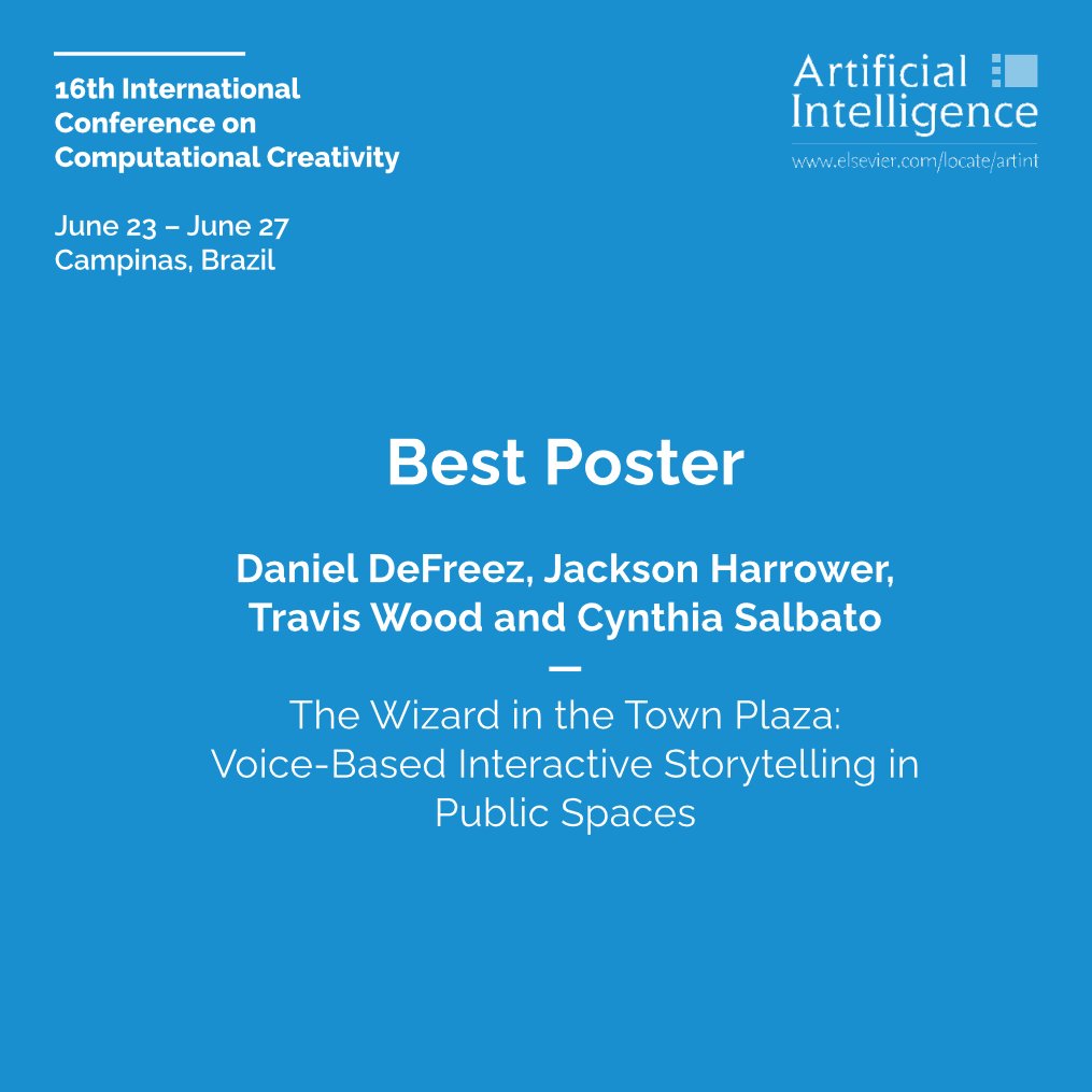 iccc_conf's tweet image. We are please to announce this year's best papers!
The best paper awards of this year’s conference was sponsored by the Artificial Intelligence Journal (AIJ).
#iccc25 #computationalcreativity #creativity #campinas #brazil #computerscience #computerengineering #computers