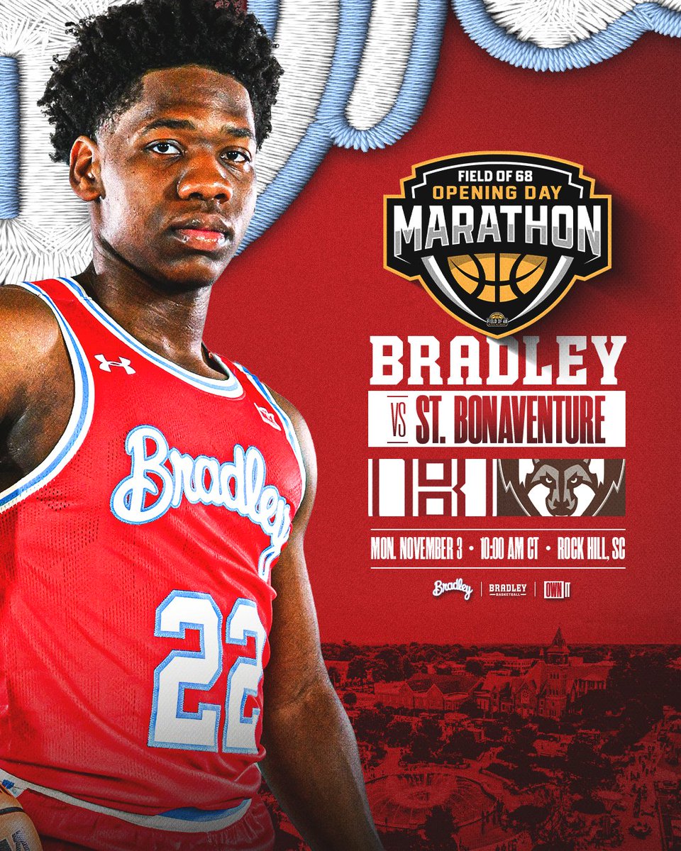 Bradley Basketball (@bradleyumbb) on Twitter photo ๐ฆ๐ง๐๐ฅ๐ง๐๐ก๐ ๐ง๐๐ ๐ฆ๐๐๐ฆ๐ข๐ก ๐๐ก ๐ฆ๐ข๐จ๐ง๐ ๐๐๐ฅ๐ข๐๐๐ก๐ ๐
The Braves will face St. Bonaventure as part of <a href="/TheFieldOf68/">The Field of 68</a> inaugural Opening Day Marathon in Rock Hill, SC on November 3rd at 10 AM CT!
FULL DETAILS ๐ฐ: tinyurl.com/ysrbhr8f ๐ฆ๐ง๐๐ฅ๐ง๐๐ก๐ ๐ง๐๐ ๐ฆ๐๐๐ฆ๐ข๐ก ๐๐ก ๐ฆ๐ข๐จ๐ง๐ ๐๐๐ฅ๐ข๐๐๐ก๐ ๐
The Braves will face St. Bonaventure as part of <a href="/TheFieldOf68/">The Field of 68</a> inaugural Opening Day Marathon in Rock Hill, SC on November 3rd at 10 AM CT!
FULL DETAILS ๐ฐ: tinyurl.com/ysrbhr8f