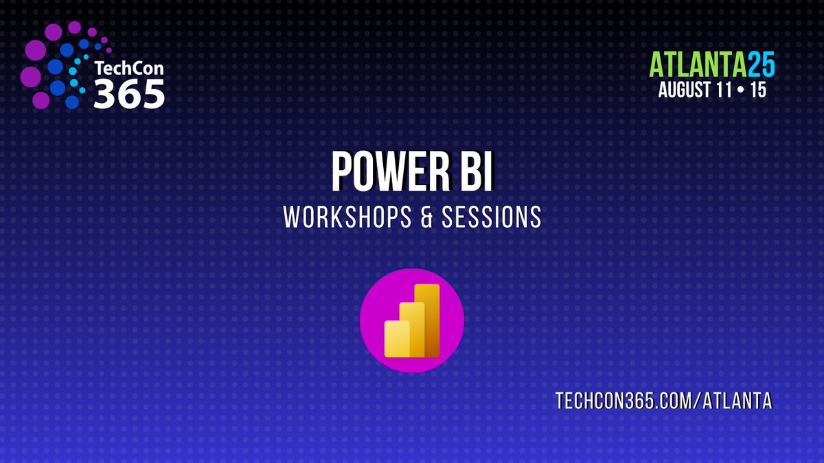 TechCon 365, PWRCON & DATACON (@techcon365) on Twitter photo Attend our #PowerBI workshops & sessions for #Atlanta August 11-15 techcon.ai/ATLpowerbi
Top #MVP presenters including:
<a href="/tgatte/">Treb Gatte</a>
<a href="/jasehimm/">Jason Himmelstein</a>
<a href="/diverdown1964/">John White</a>
<a href="/ScottJShearer/">Scott Shearer MVP</a>
<a href="/JKerski/">John Kerski</a>
<a href="/EEMancini/">Emily Mancini | @M365Miami</a> Attend our #PowerBI workshops & sessions for #Atlanta August 11-15 techcon.ai/ATLpowerbi
Top #MVP presenters including:
<a href="/tgatte/">Treb Gatte</a>
<a href="/jasehimm/">Jason Himmelstein</a>
<a href="/diverdown1964/">John White</a>
<a href="/ScottJShearer/">Scott Shearer MVP</a>
<a href="/JKerski/">John Kerski</a>
<a href="/EEMancini/">Emily Mancini | @M365Miami</a>
