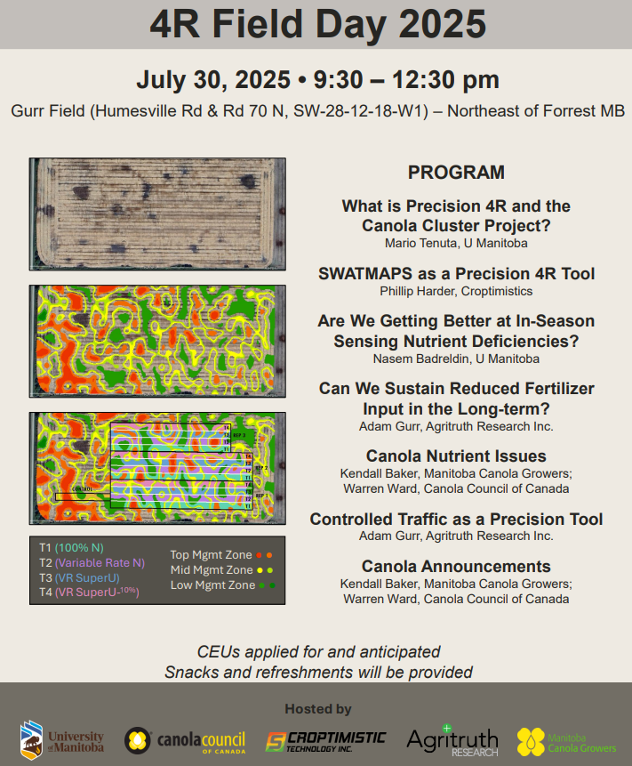 Phillip Harder (@harder_water) on Twitter photo Field day tomorrow in MB about precision ag (<a href="/swatmaps/">SWAT MAPS</a>) and its role in optimizing ROI, nutrient use efficiency and how that relates to GHG emissions. This is part of a <a href="/canolacouncil/">Canola Council of Canada</a> funded precision 4R project through <a href="/UM_agfoodsci/">UM Ag&Food Sciences</a>. Come hear about some of the early results. Field day tomorrow in MB about precision ag (<a href="/swatmaps/">SWAT MAPS</a>) and its role in optimizing ROI, nutrient use efficiency and how that relates to GHG emissions. This is part of a <a href="/canolacouncil/">Canola Council of Canada</a> funded precision 4R project through <a href="/UM_agfoodsci/">UM Ag&Food Sciences</a>. Come hear about some of the early results.